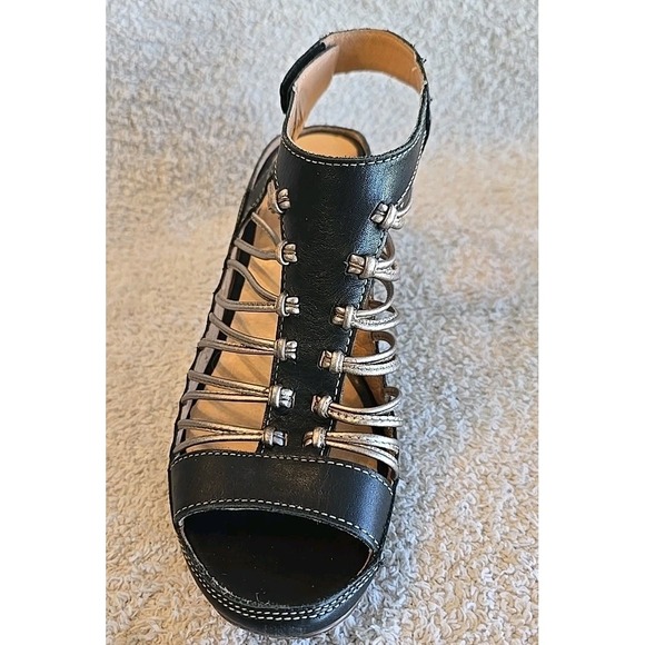 Pikolinos Sandals Heels Womens EU 40 Java Black Brown Leather Gladiator Casual - Picture 3 of 16